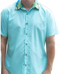 NEW CORADORABLES short sleeve kalani aloha shirt in hibiscus aqua